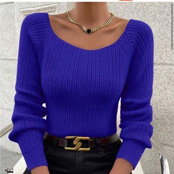 Blue Women's Sweater - Picture 1 of 4